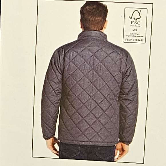 Barn Jacket By Weatherproof ~ quilted waterproof blue w/ brown sherpa lining - Picture 14 of 16